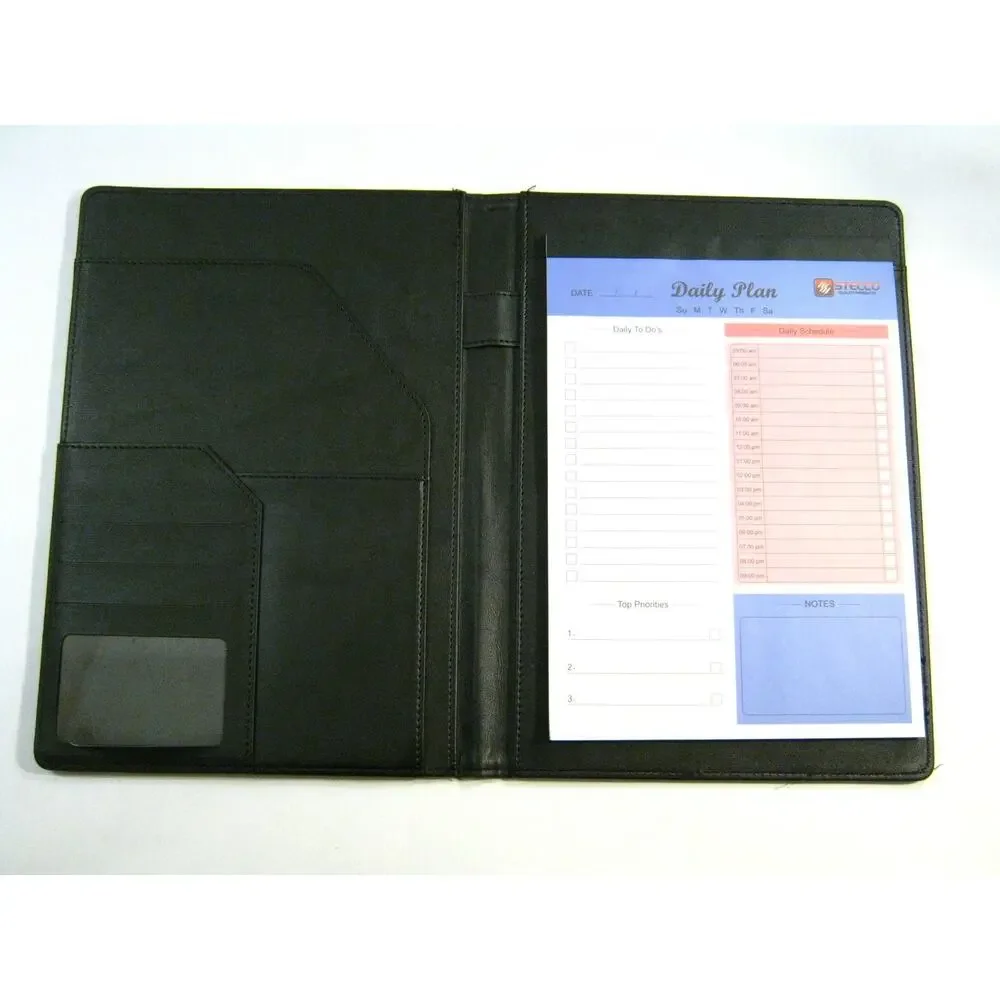 STECCO Leather Portfolio Notebook Document Organizer, Padfolio Folder Organizer